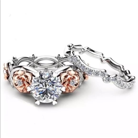 Jewelry - Stunning Silver & Rose Gold Bridal Set